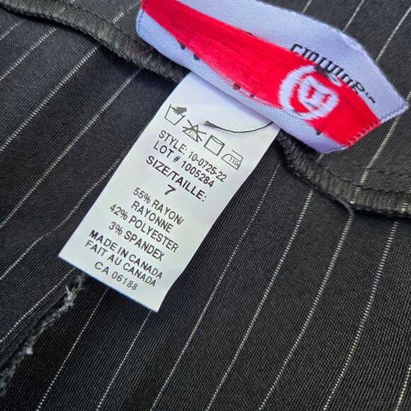 Y2K Low Rise Flare Dress Pants Black White Pinstripe Trouser Size 7 Office Siren - Picture 8 of 8
